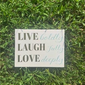Inspirational Wall Art - Live Laugh Love - Black and Blue